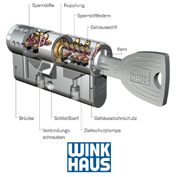 Winkhaus key Tec X-tra Knauf-Schließzylinder