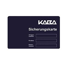 dormakaba Sicherungskarte – Beispiel einer Kaba Sicherungskarte mit Schließungsnummer