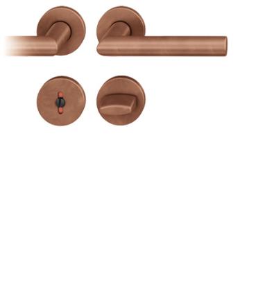FSB Badgarnitur 1076 ASL Bronze hell Rundrosette patiniert gewachst