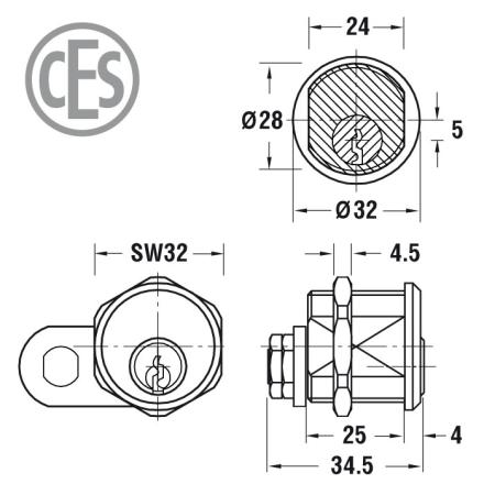 CES WD Briefkastenzylinder