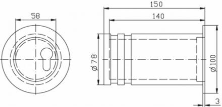 Minitresor Ikon 9M38 mit Halbzylinder und Edelstahlverschluss