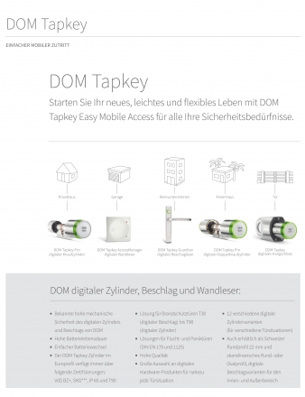 OM Tapkey Pro V2 - Europrofil - Doppelknaufzylinder EE einseitig lesend