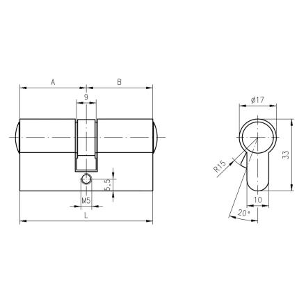 DOM rs Terra® Doppelzylinder mit Biffarnase