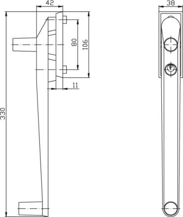 Fenstergriff für Hebeschiebetür - 9M14