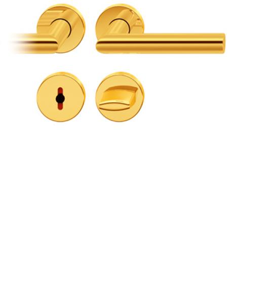 FSB Badgarnitur 1076 ASL Messing poliert Rundrosette gewachst FSB Badgarnitur 1076 ASL Messing poliert Rundrosette gewachst
