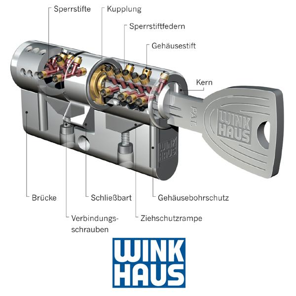 Winkhaus key Tec X-tra Knaufzylinder XT 09  Kurz-lang Variante
