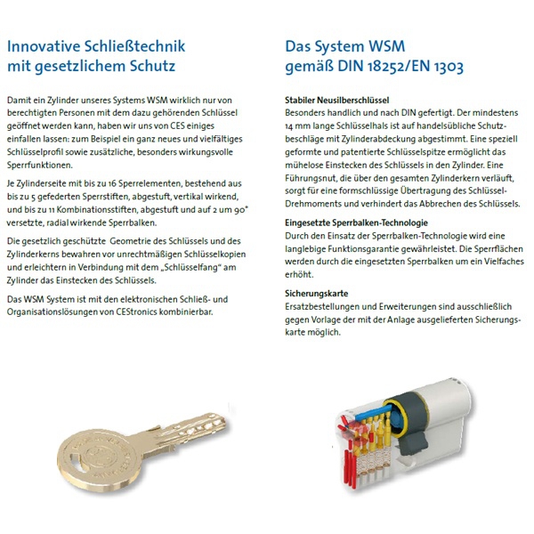 CES WSM Knauf-Schließzylinder CES WSM Knauf-Schließzylinder