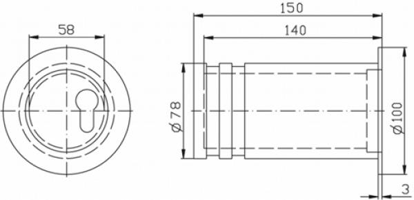 Minitresor Ikon 9M38 mit Halbzylinder und Edelstahlverschluss