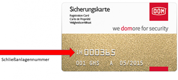 KESO Sicherungskarte