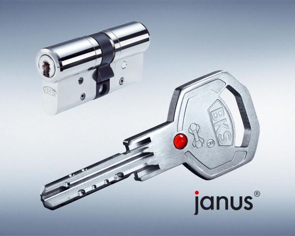 BKS Janus 46 Profil-Doppel-Schließzylinder Messing-Vernickelt (E)