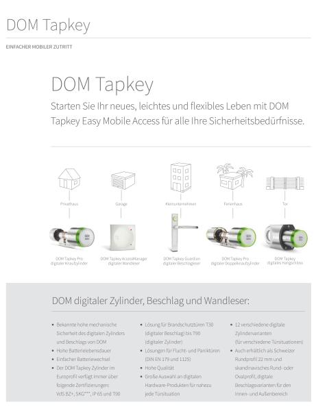 DOM TAPKEY Pro V2 Doppelzylinder einseitig lesend (BLE)