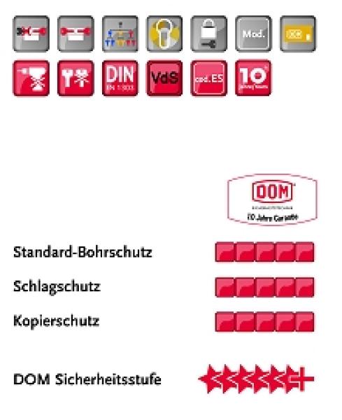 DOM Diamant Profil-Halbschließzylinder