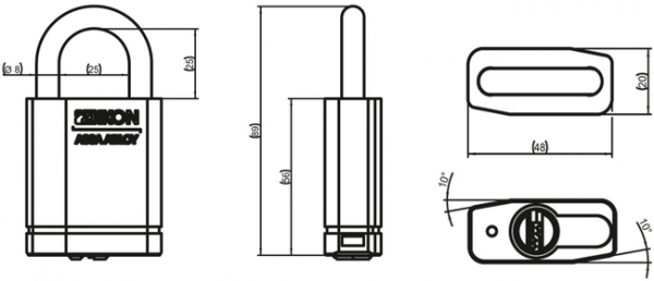 Ikon RW6 Vorhängeschloss / Zylinderhangschloss | Ersatzzylinder | Nachzylinder