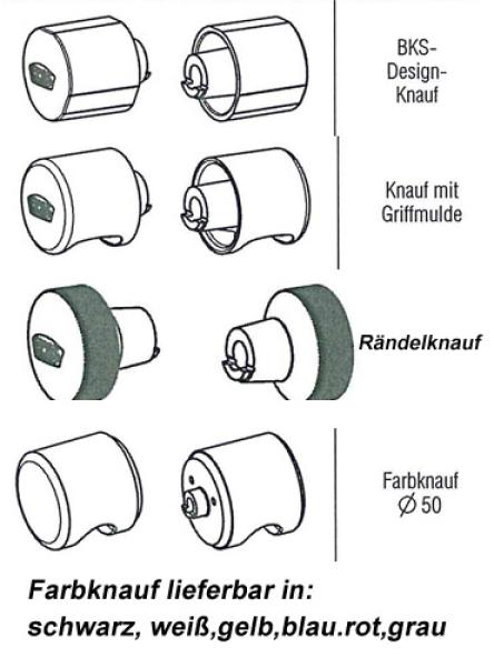 BKS Janus 46 (45) Profil-Knauf-Schliesszylinder Version Messing-Vernickelt