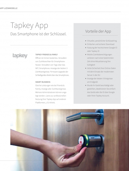 OM Tapkey Pro V2 - Europrofil - Doppelknaufzylinder EE einseitig lesend