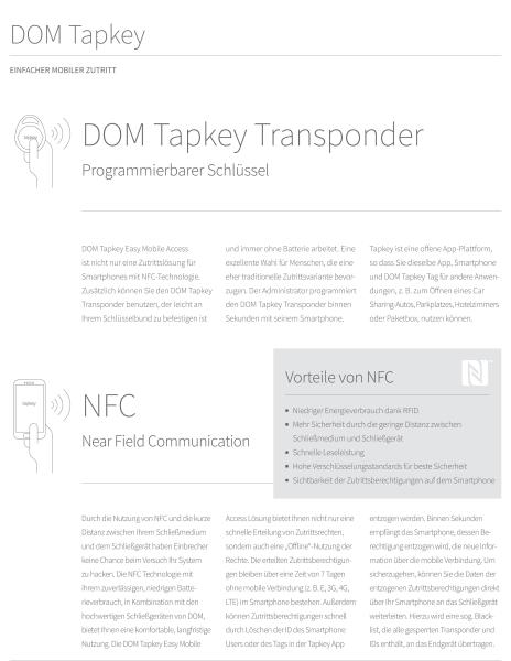 DOM TAPKEY Pro V2 Doppelzylinder einseitig lesend (BLE)