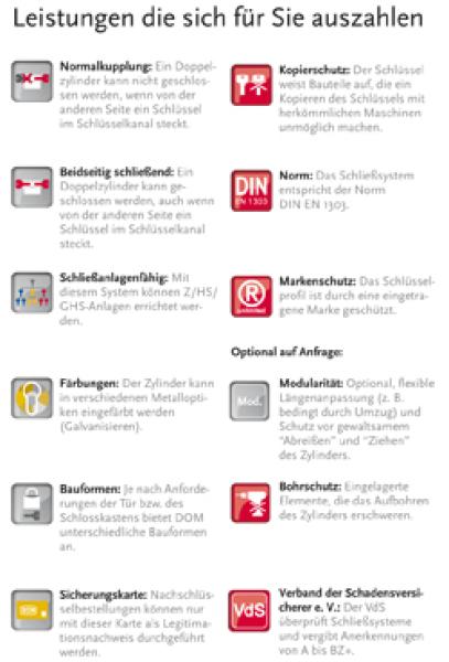 DOM RS Sigma Doppelzylinder | Nachzylinder / Ersatzzylinder DOM RS Sigma Doppelzylinder | Nachzylinder / Ersatzzylinder